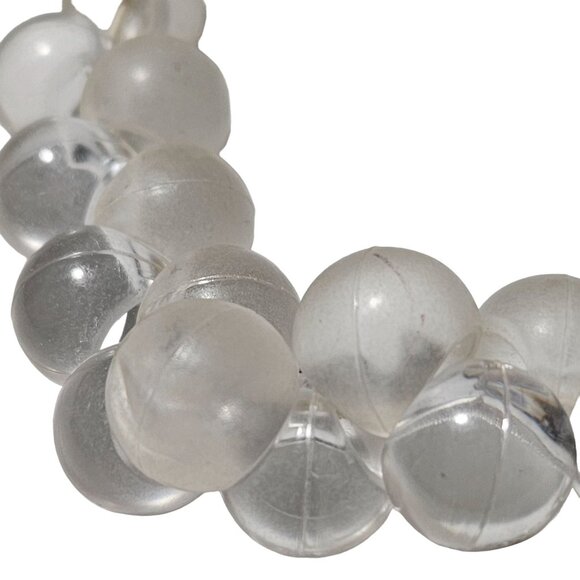 Retro Clear Frosted Bead Stretch Bracelet 80s 90s Fashion Jewelry Women - Picture 2 of 3